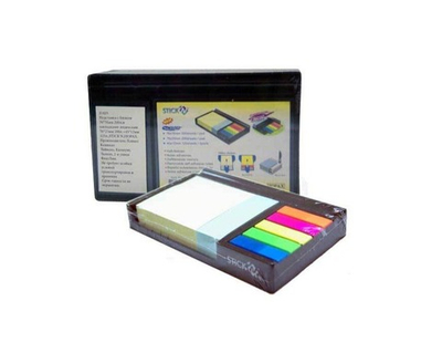 Блок с л/к набор Hopax 200л. 3цв.+закл. 76*25 200л.+45*12 125л. подставка 21425