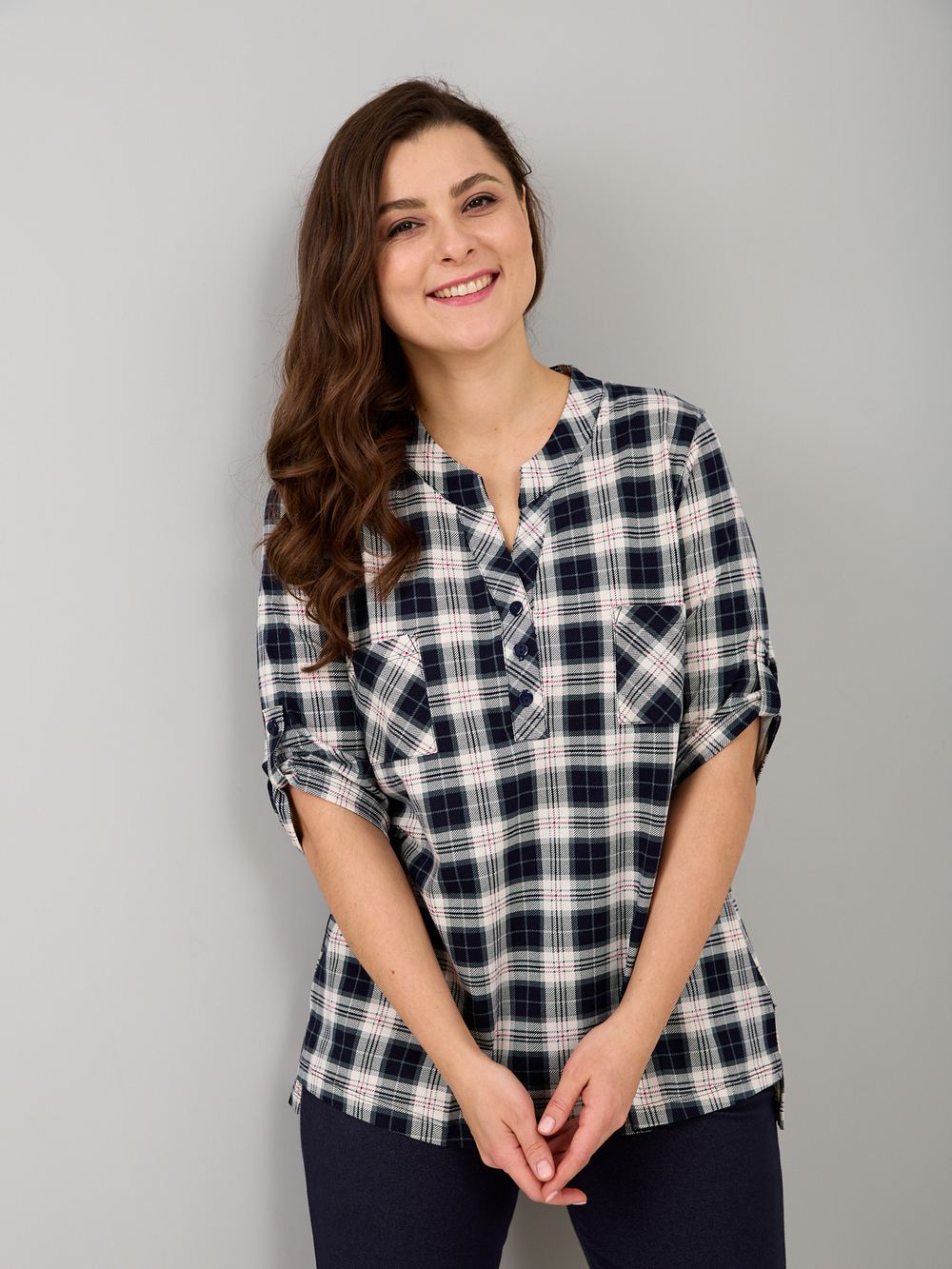 Блузка БЛ-131/клетка