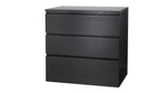 Комод MALM Черный 0190 PR (3 ящика) 80*48*78 см, Черный   Фиеста