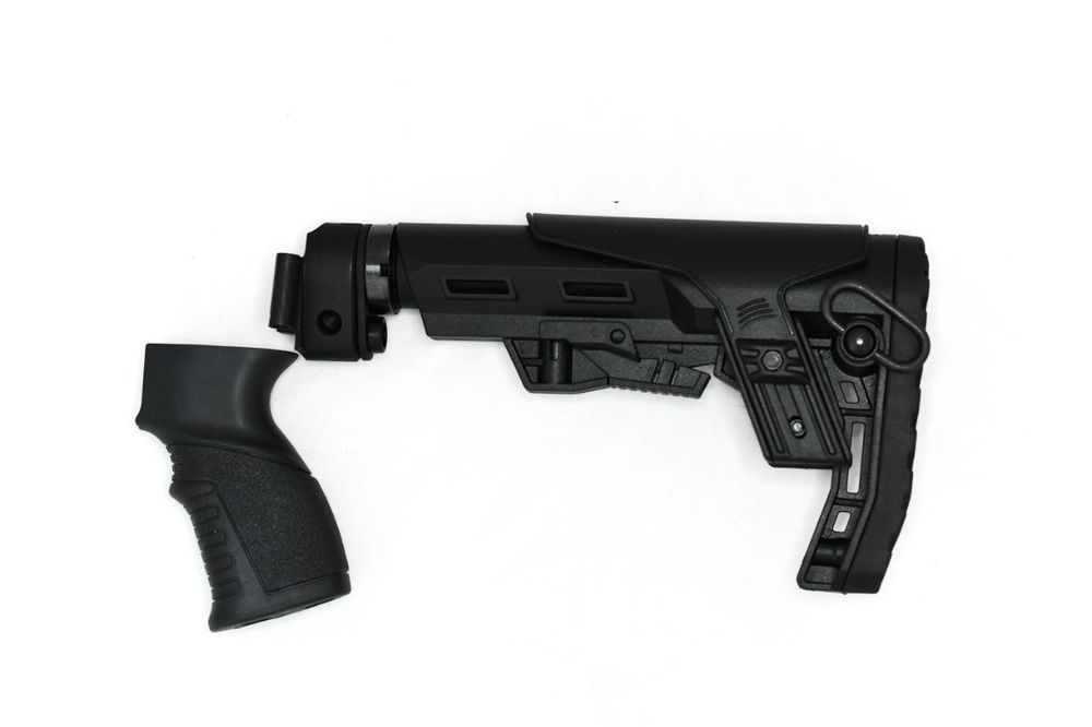 Комплект приклада на АК/Сайга, складные влево, с завышением, под оптику, Alpha CP, K.Arma