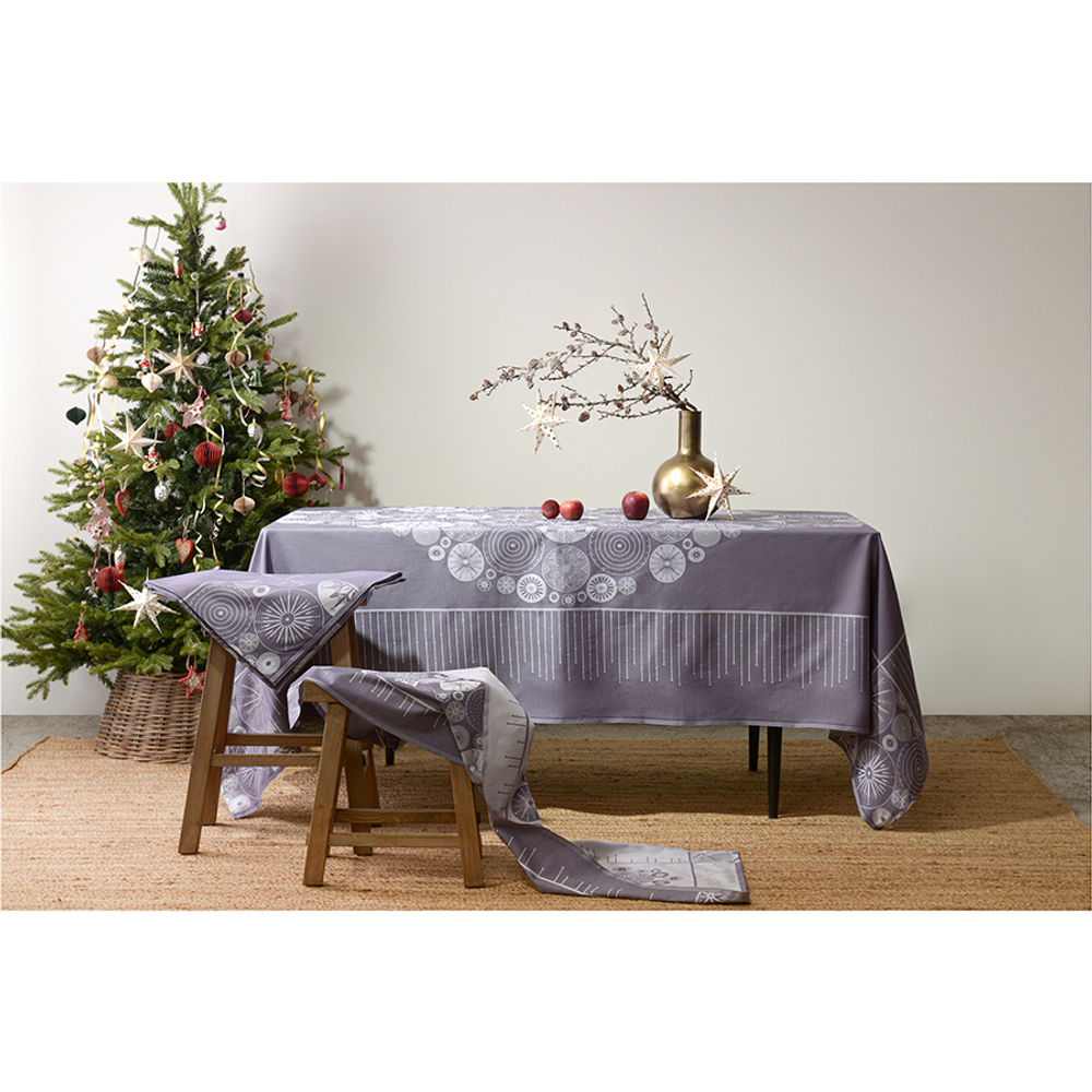 Салфетка сервировочная 53x53 Tkano New Year Essential Ледяные узоры сиреневая