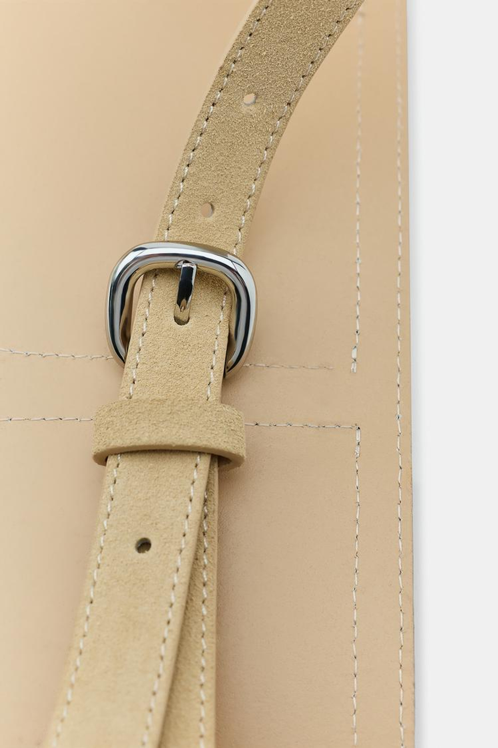 ZARA РЕМЕНЬ-СУМКА С КАРМАНАМИ ИЗ 100% КОЖИ, СВЕТЛО-ЖЕЛТЫЙ