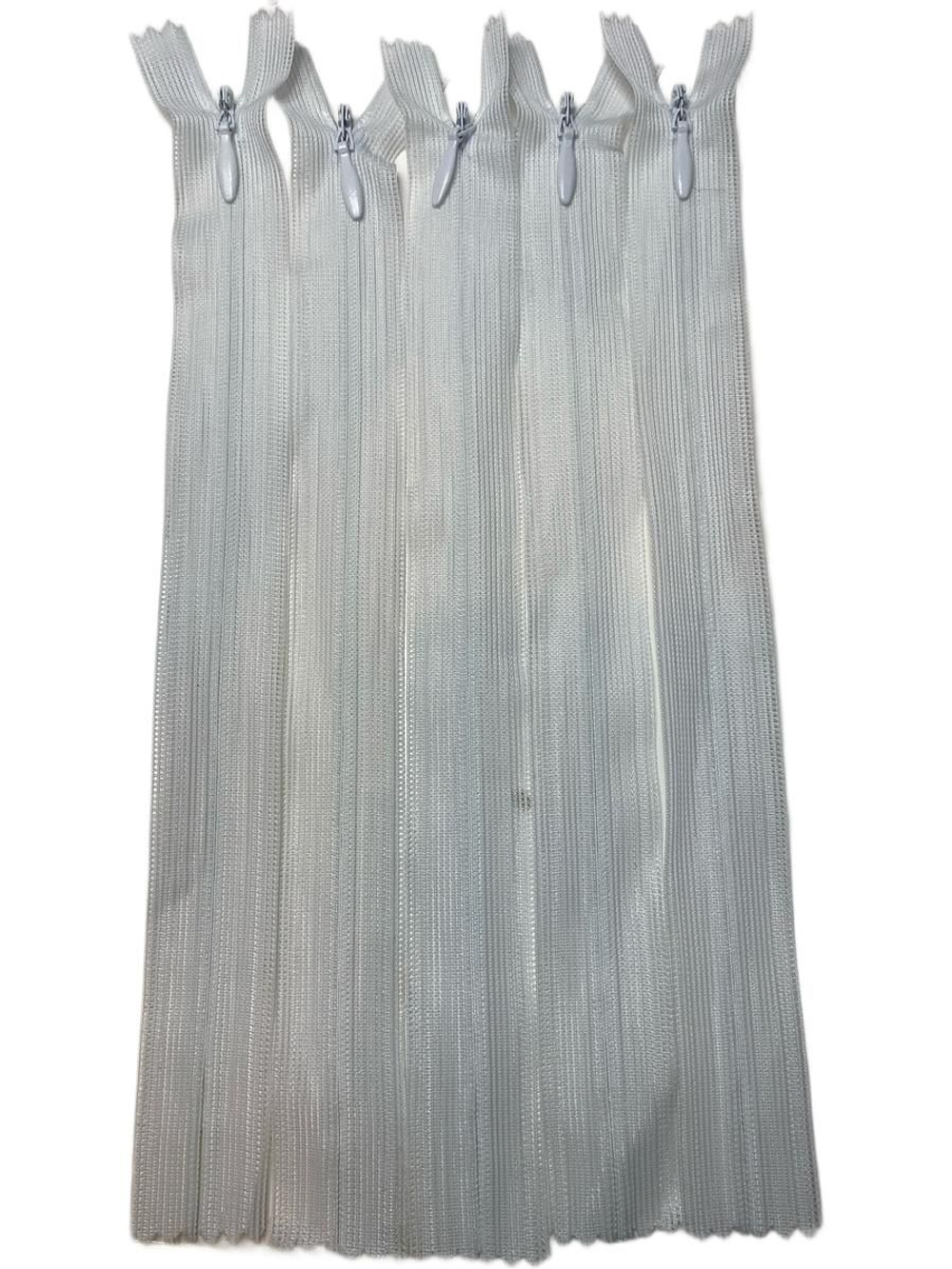 Застежка-молния потайная 20см - 50 шт белый (фабричный Китай)