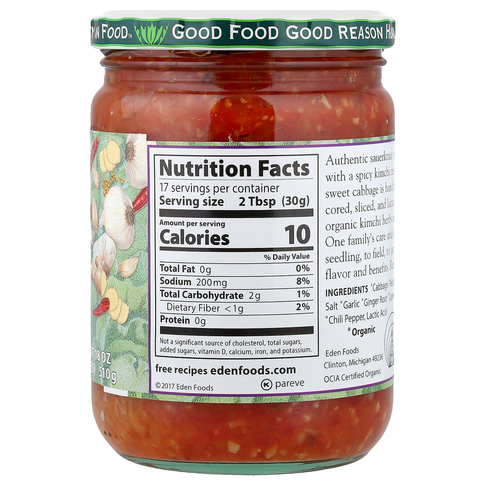 Eden Foods, органическая квашеная капуста для кимчи, 510 г (18 унций)