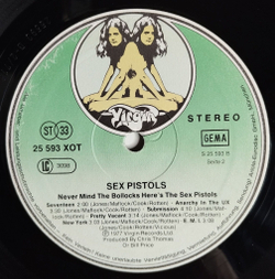 Винтажная виниловая пластинка LP Never Mind The Bollocks Here is The Sex Pistols (Germany 1987)