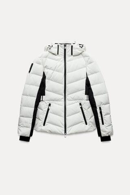 ZARA ВОДОНЕПРОНИЦАЕМАЯ КУРТКА RECCO®, ЧЕРНЫЙ/БЕЛЫЙ