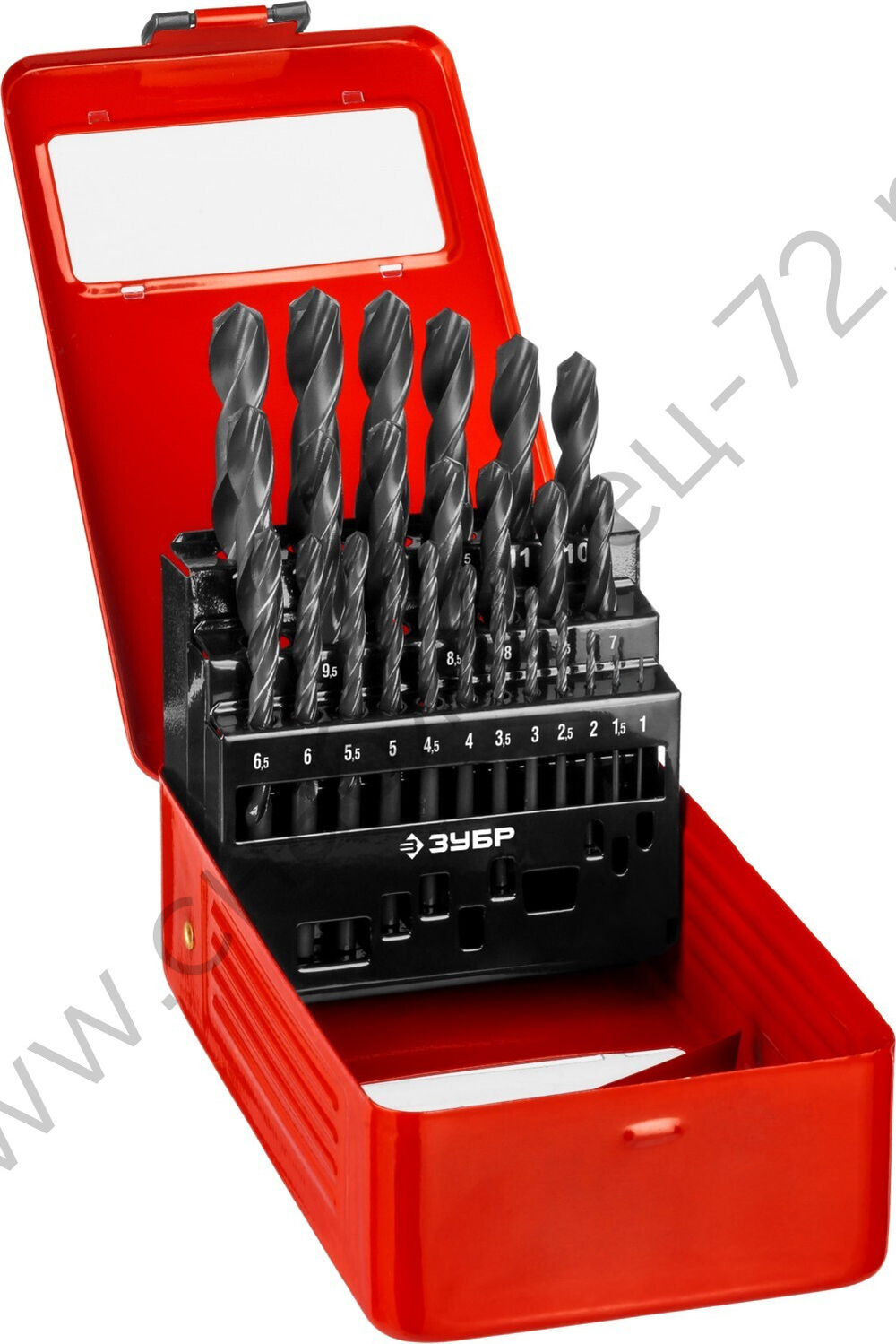 ЗУБР МАСТЕР 25шт(1-13мм), Набор сверл по металлу, сталь Р4М2, класс В, мет.бокс