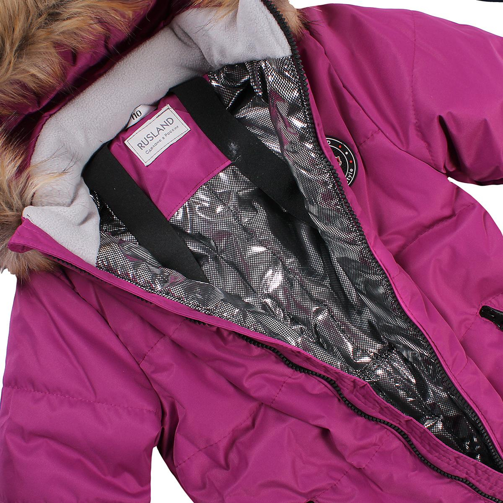 Комбинезон зимний д/девочки, р.122 (Rusland) вишня А 31-22