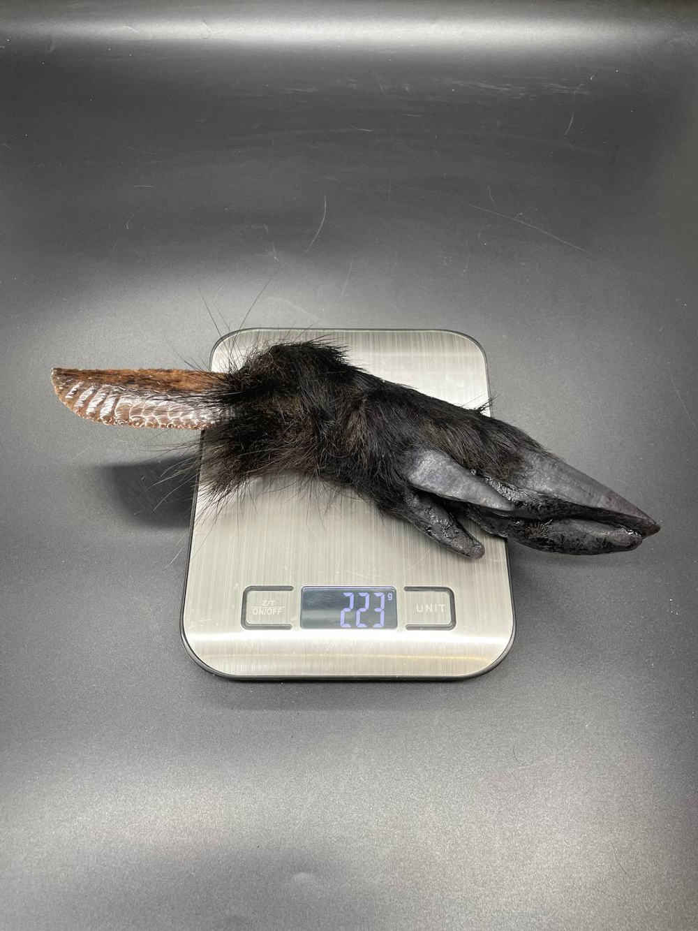 Обсидиановый нож с рукоятью копыта вепря 28 см