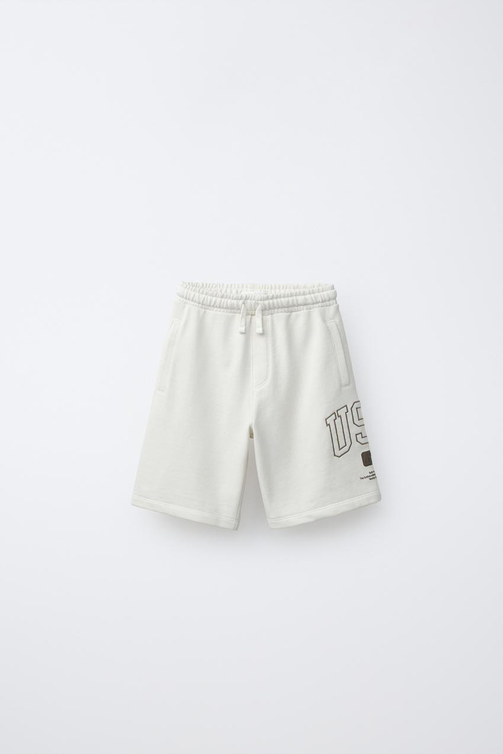 ZARA ШОРТЫ-ДЖОГГЕРЫ ИЗ МЯГКОЙ ТКАНИ, ЭКРЮ