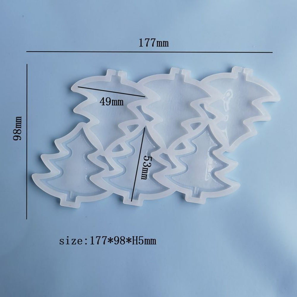 Силиконовая форма для леденцов «Елочки  погремушки 3 в 1»