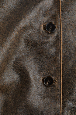 H&M Кожаная куртка, темно-коричневый