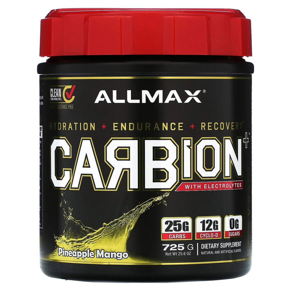 ALLMAX, CARBION+™, с электролитами, ананас и манго, 725 г (25,6 унции)