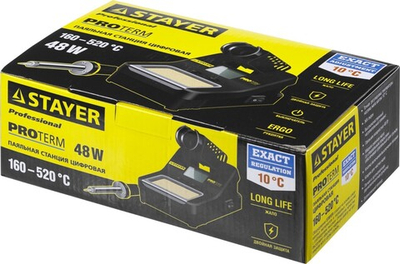 STAYER SP-50, 48 Вт, 160 - 520°C, цифровая паяльная станция, Professional (55370)