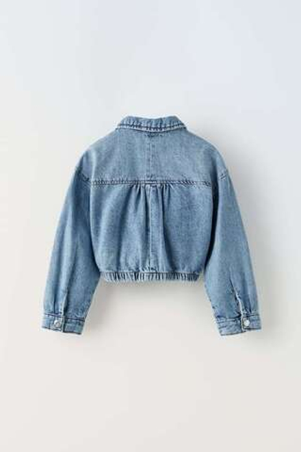 ZARA ДЖИНСОВАЯ РУБАШКА С УЗЛОМ, СИНИЙ