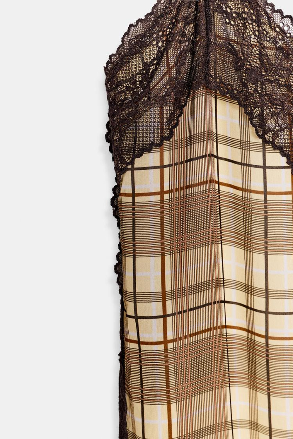 ZARA ТОП В БЕЛЬЕВОМ СТИЛЕ В КЛЕТКУ, РАЗНОЦВЕТНЫЙ