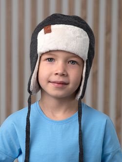 Шапка весенняя/осенняя вязаная (Маренго) ТОКИ велюр