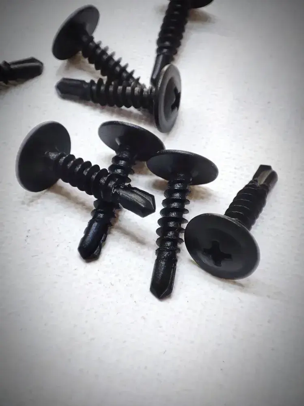 Саморез с прессшайбой 4,2х19 (наконечник-сверло) - 50 штук, универсальный, черный, шлиц Ph-2