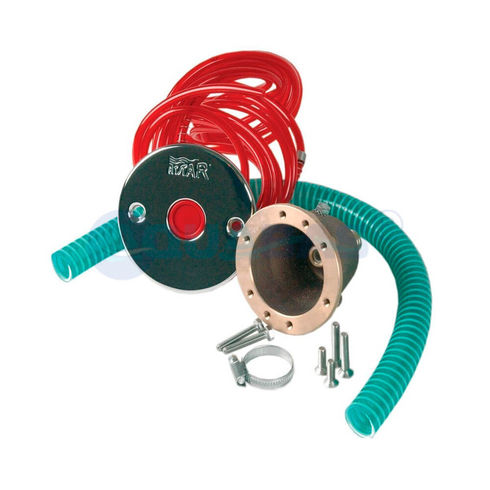 Пневмопускатель бронза Hugo Lahme +накладка н/с+шланг (плитка) (морская вода) (7010121)