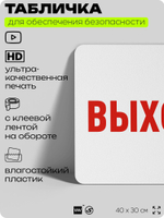 Табличка для обеспечения безопасности "Выход", для офиса, по охране труда для предприятия, организаций, 40х30 см, Silver Plane x Айдентика Технолоджи