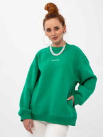 Свитшот женский оверсайз с начесом Зеленый