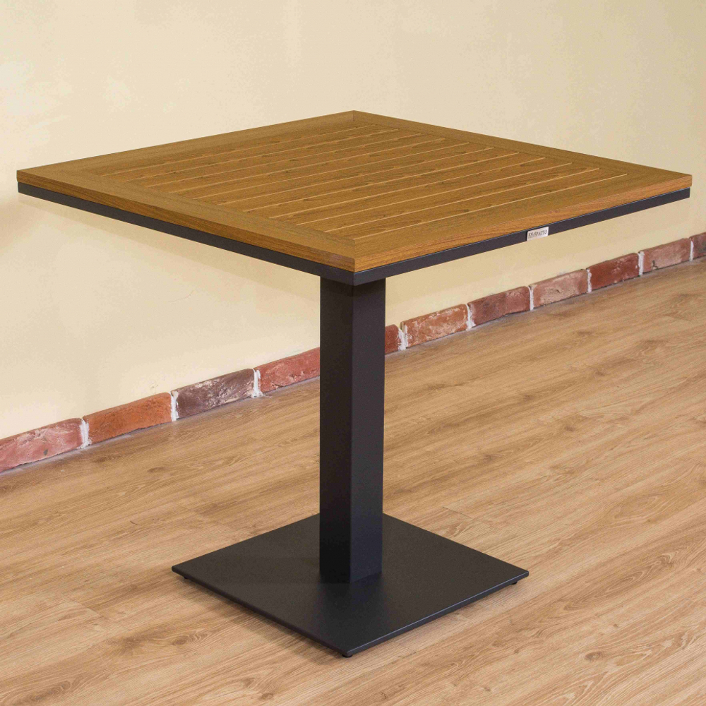 Стол обеденный Ideal Patio МИРРА алюминий, поливуд 80х80 см (1 ножка) резервный дубль