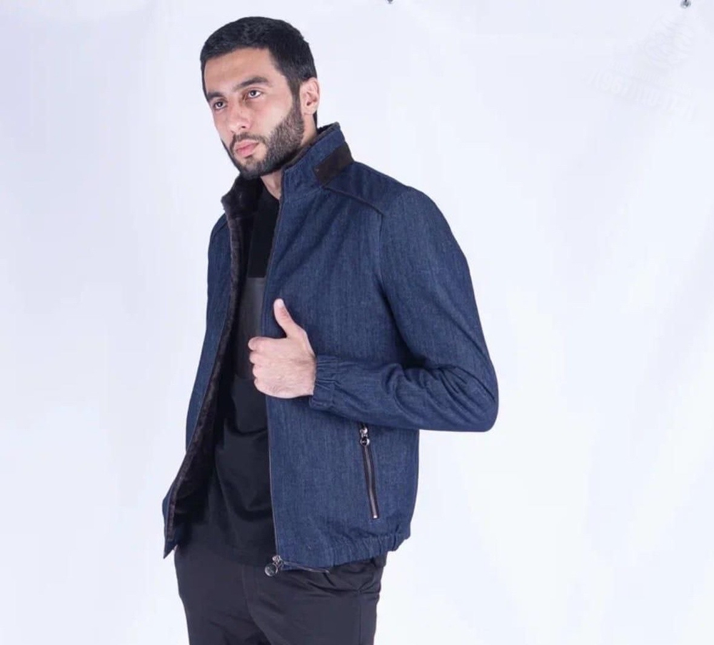 Джинсовая куртка Kiton с мехом
