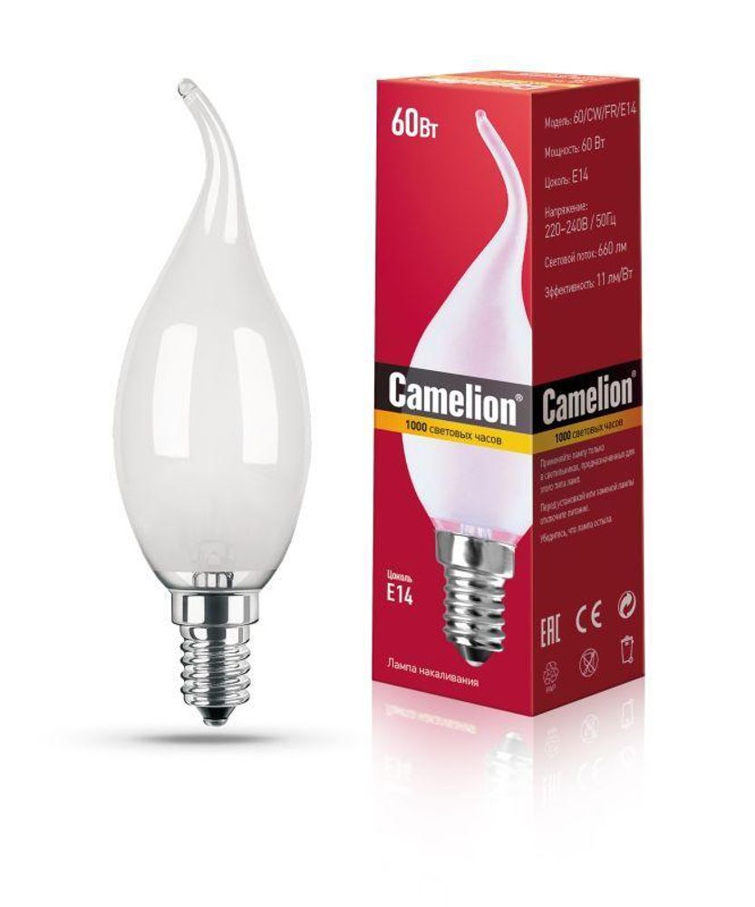 Лампа накаливания MIC 60Вт CW/FR/E14 Camelion 11279 Лампа накаливания MIC 60Вт CW/FR/E14 Camelion 11279