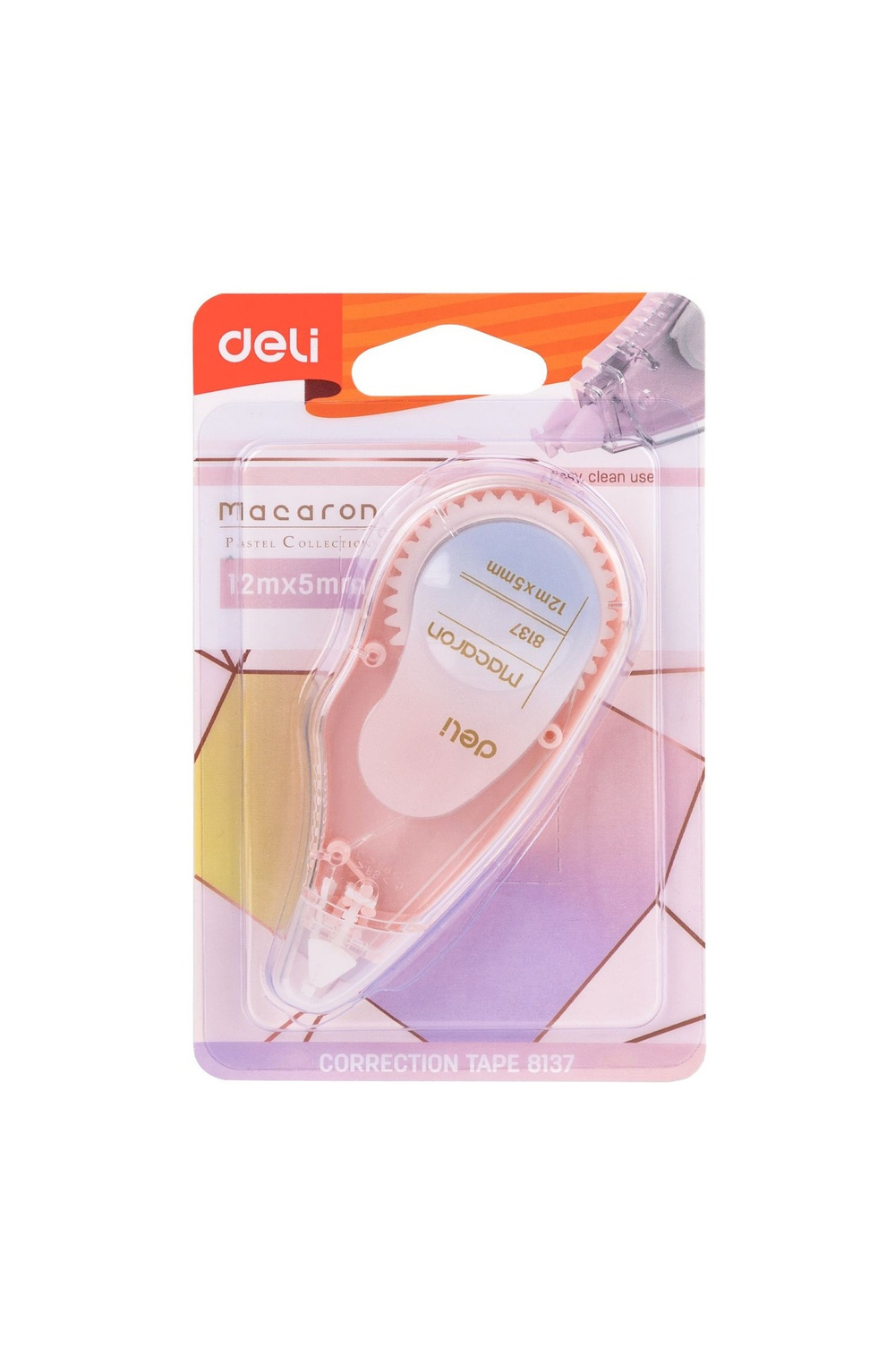 Корректор-лента Deli 5ммх12м ассорти корпус, блистер E8137