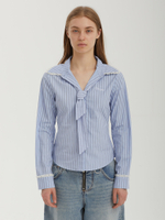 Женская Рубашка Stripe Lace Tie