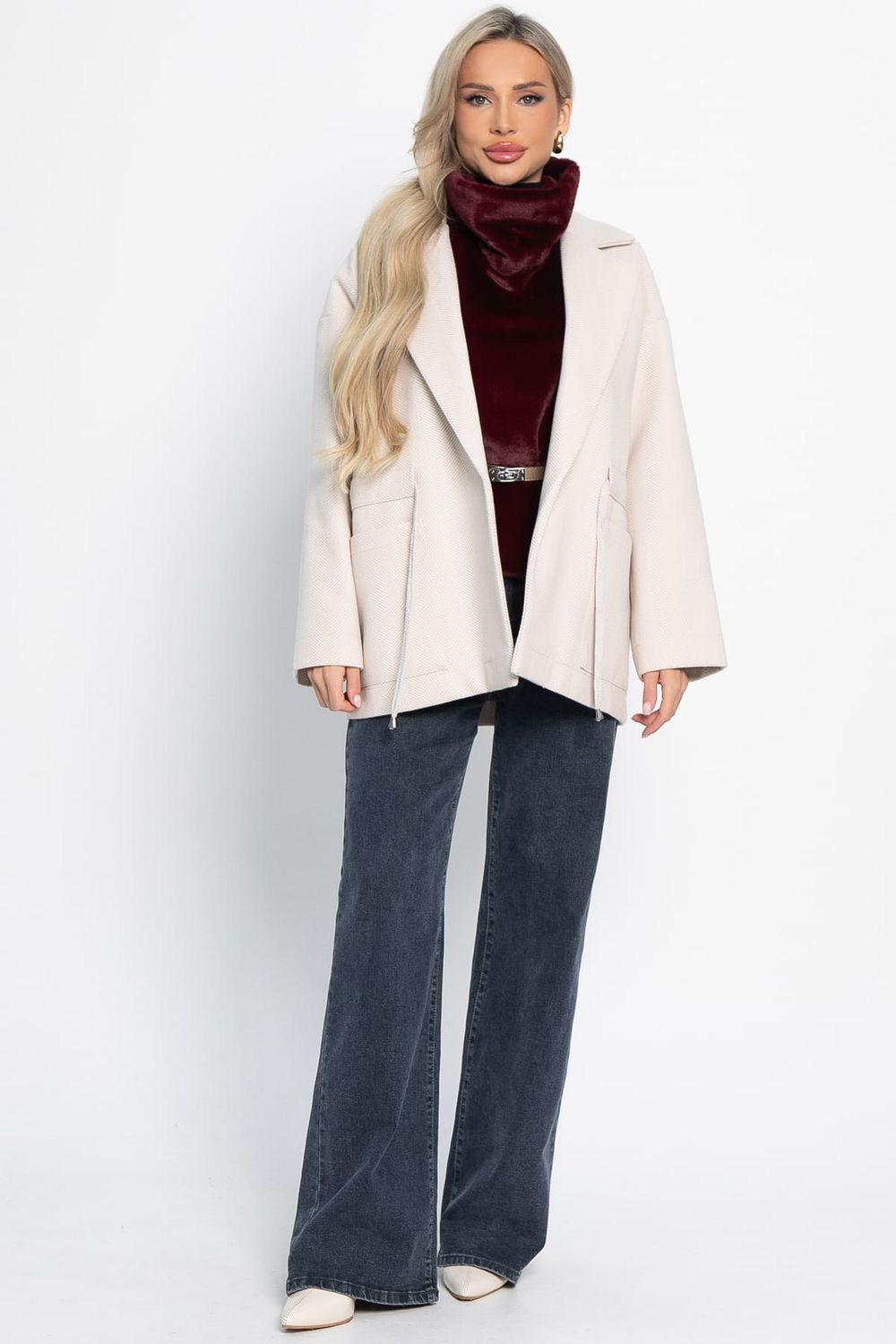 Пальто-пиджак (бежевый) Б15086-7М LT Collection