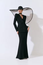 Жакет из шерсти и воротником, вышитым вручную