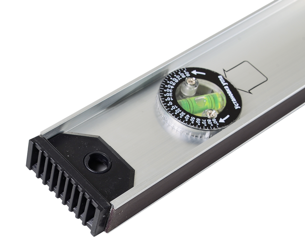 Уровень алюминиевый «Рельс» 1000мм 3 глазка фрезерованный Вихрь