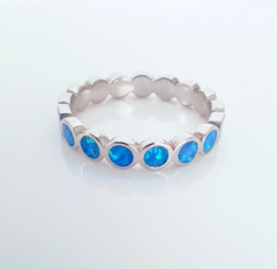 Кольцо Эстерелла, серебро 925*, родированное, с синтетическим опалом/Ф