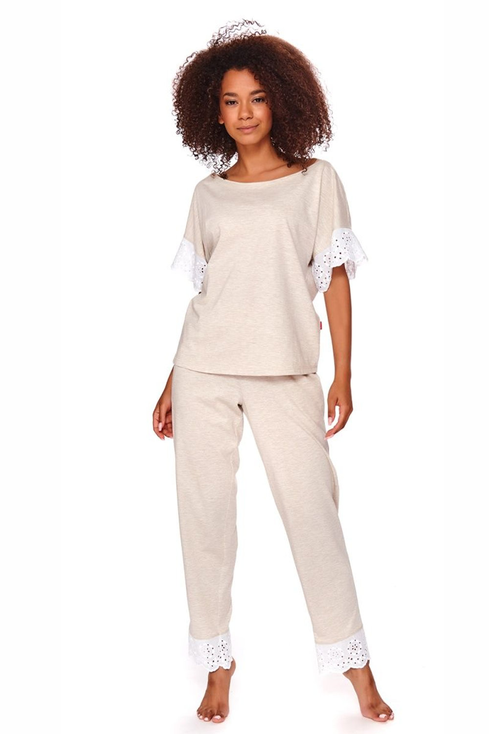 Оригинальная пижама с кружевной отделкой (Размер: M) (Цвет: серый)