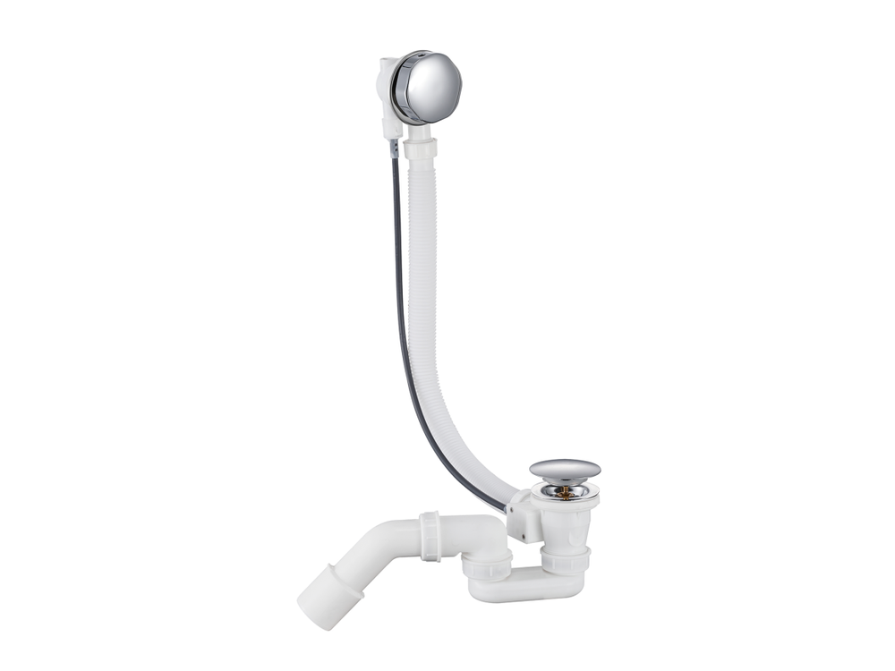 Полуавтоматический слив-перелив для ванны RIMERO RM002W (Белый)