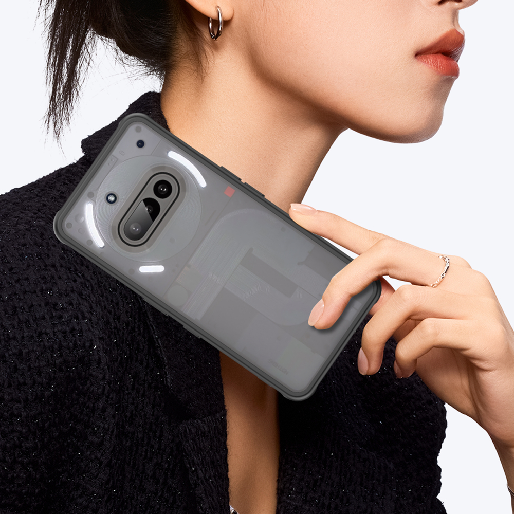 Защитный чехол с черными рамками для Nothing Phone 3a, задняя крышка тонированная прозрачная