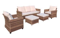 "Бостон" лаунж-зона из искусственного ротанга, цвет коричневый