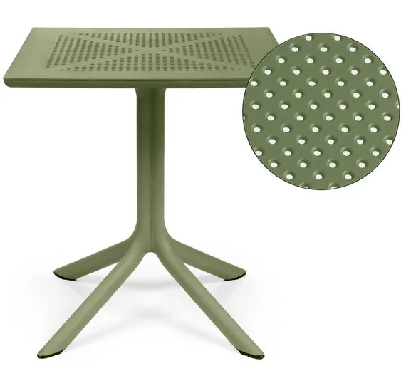 Пластиковый стол Clip 70х70 см зеленый