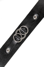 Чокер-ошейник Pecado 3120 – черная кожа, связанные кольца