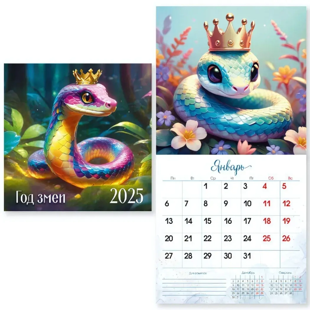 Календарь на скрепке 2025"Символ года - Волшебство» 23*23 см
