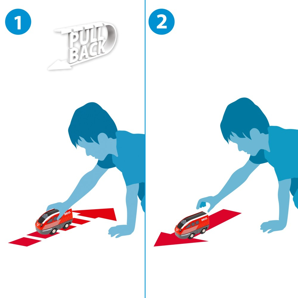 BRIO World - Деревянная железная дорога + поезд pull&back 28 элементов 36102