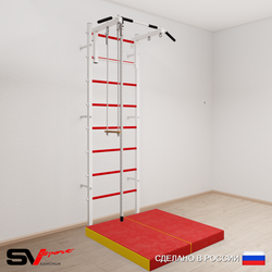 Шведская стенка Sv Sport 5154 (Турник стандарт/Канат/Трапеция/Мат 1м)