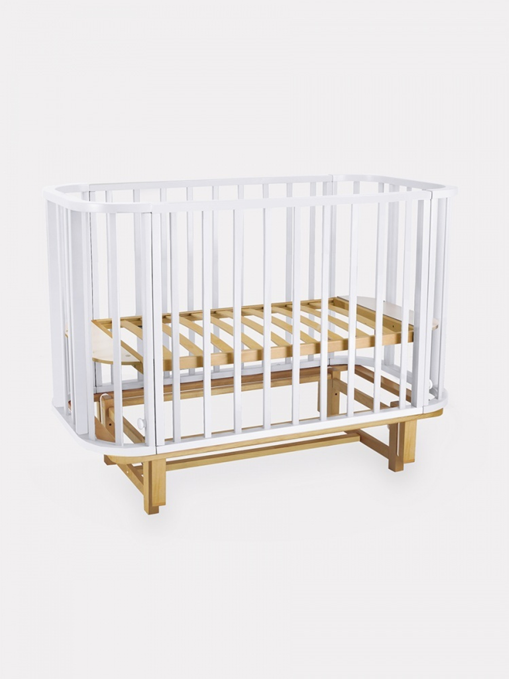 Кровать детская 120*60 RANT "SANDY" (арт.767) овальная/сьемное ограждение Cloud White (2 кор)