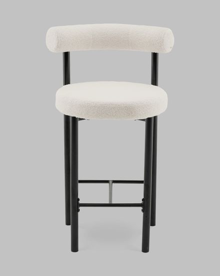 Стул полубарный Флорео букле молочный