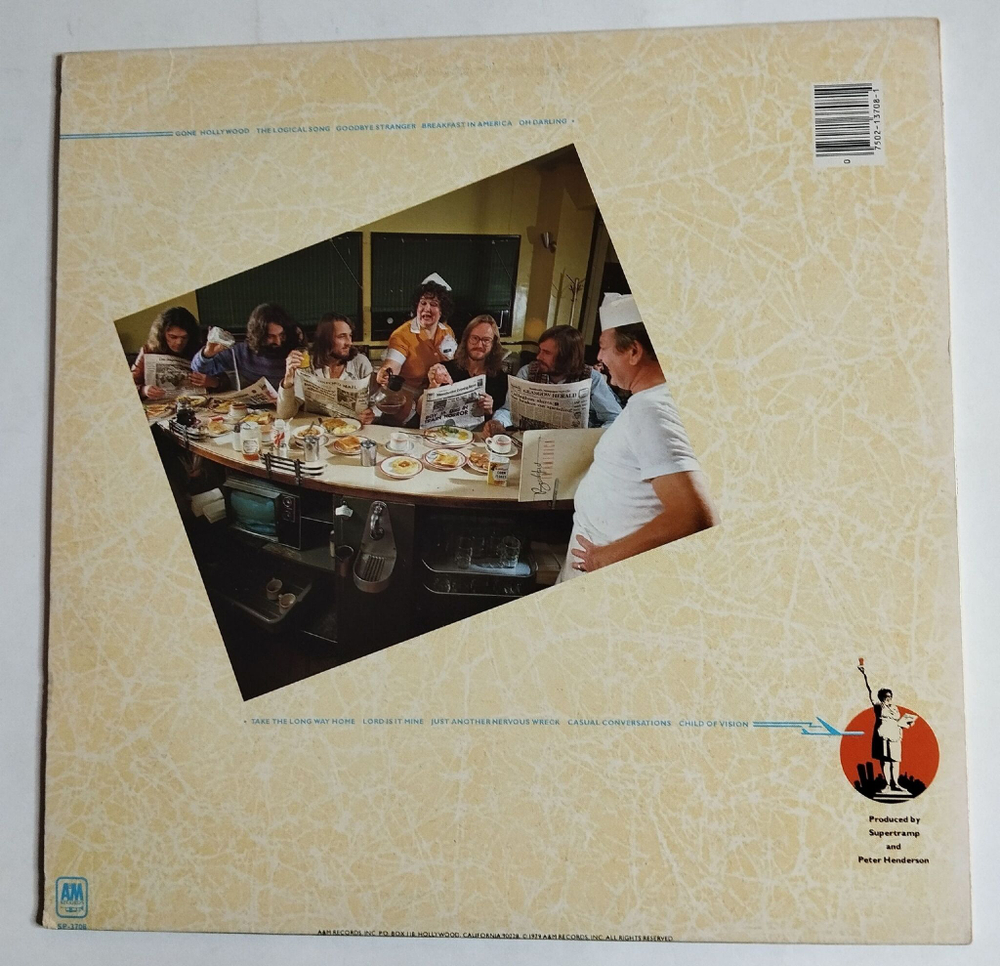 Винтажная виниловая пластинка LP Supertramp Breakfast In America (USA 1979) EX