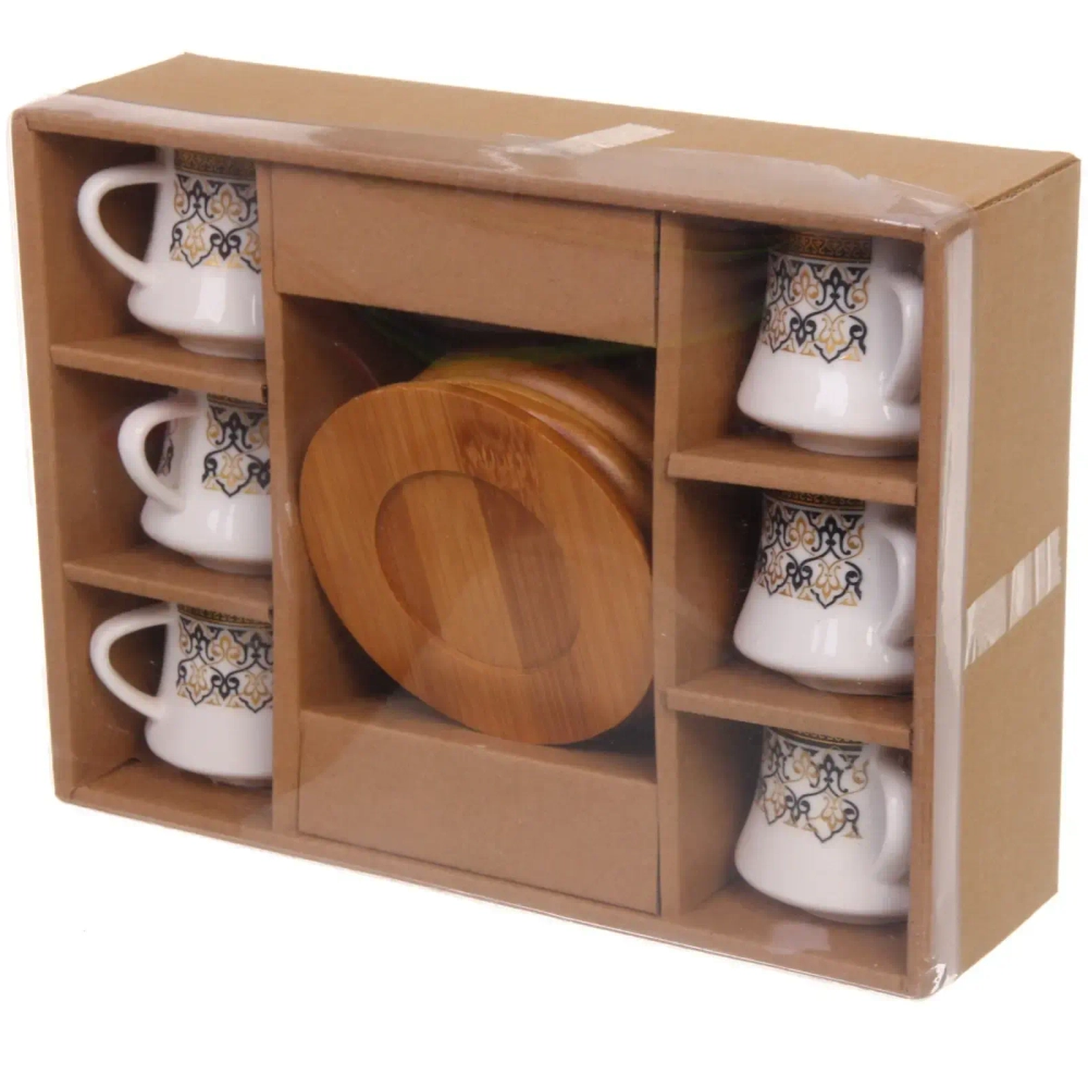 Кофейный набор 12 предметов «Восточная сказка» ( 6кружек 90мл+6 блюдец), вензеля