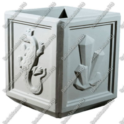 УРНА ЧЕТЫРЕХГРАННАЯ С РЕЛЬЕФОМ, ОКРАШЕННАЯ