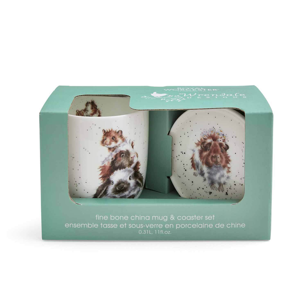 Royal Worcester Кружка Wrendale Designs 290 мл со свинкой и блюдцем