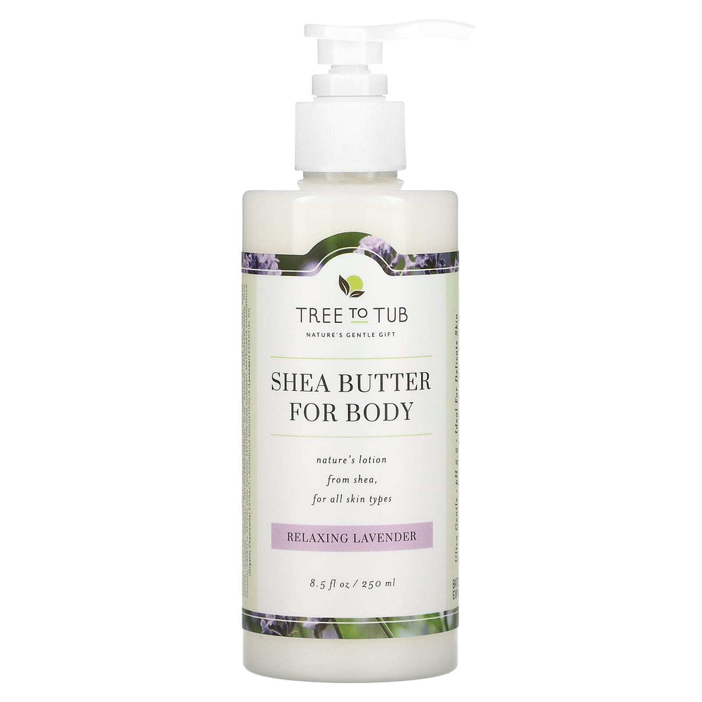 Tree To Tub, увлажняющий лосьон для тела с маслом ши, нежирный, для увлажнения сухой и чувствительной кожи, лаванда, 250 мл (8,5 жидк. унции)